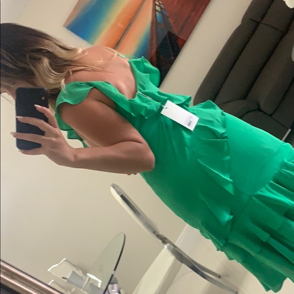 LIKELY NWT Green Ruffle Dress - Picture 4 of 4